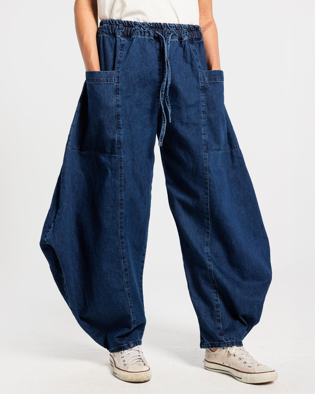 Blue Parachute Denim Pants