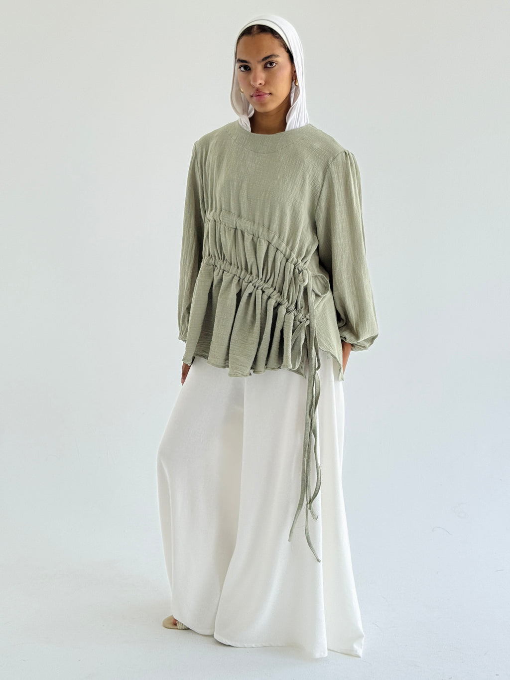 Olive Side DrawString top