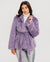 Lilac Belted Fur Blazer