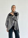 Grey High Low Taftan Shirt