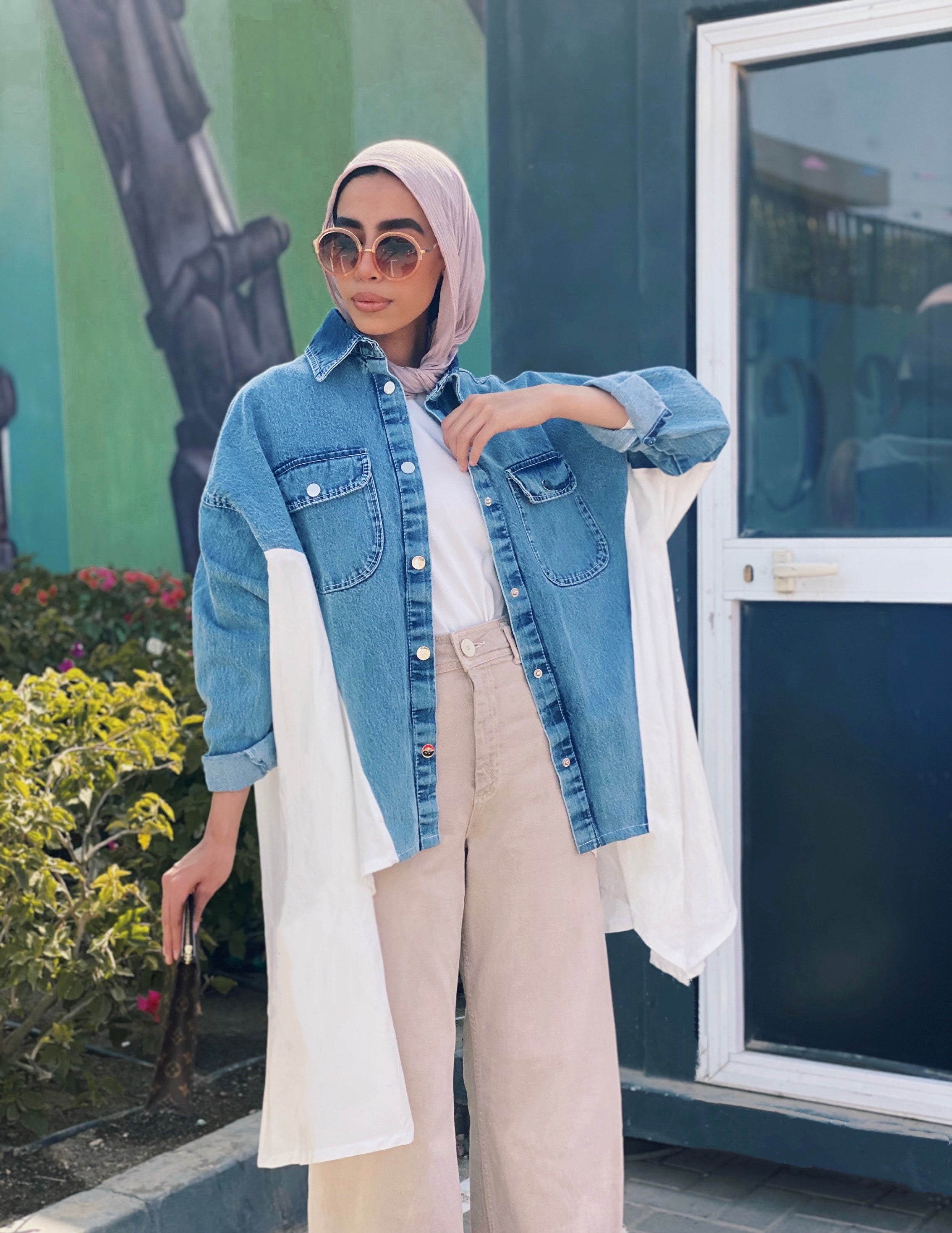 Denim x White Poplin Wing Jacket