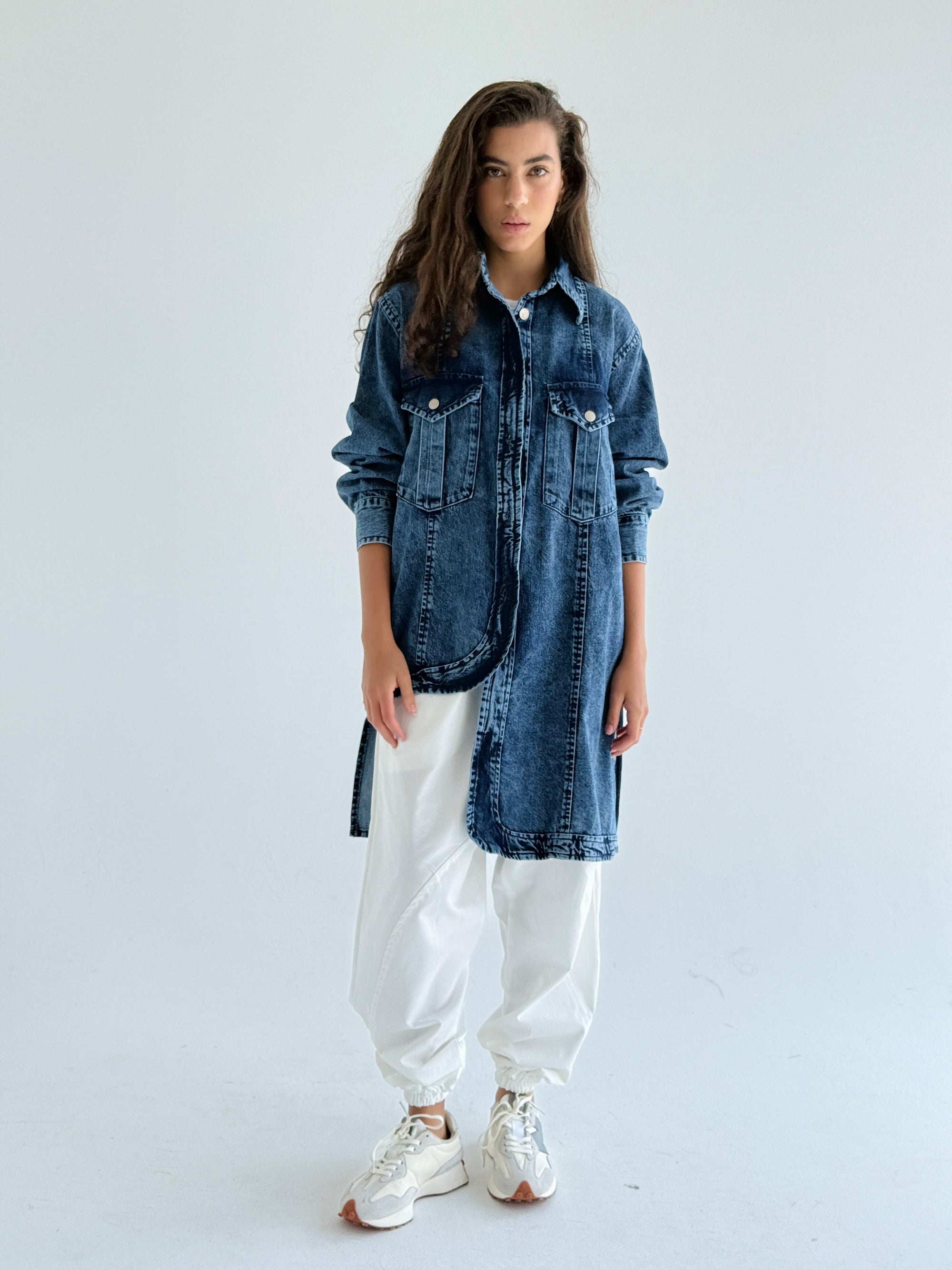 Asymmetrical Denim Shirt