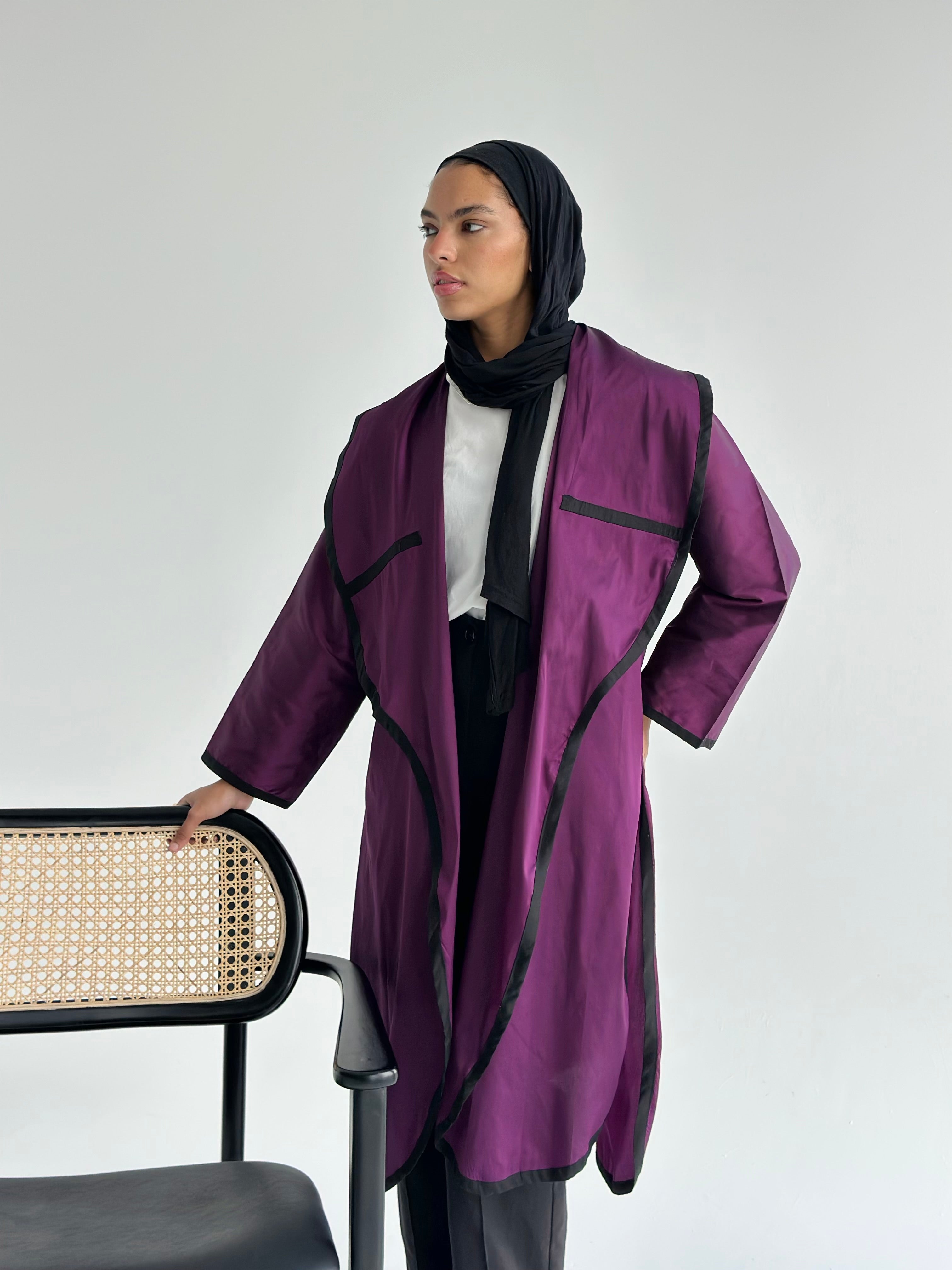 Deep Purple Lined Kaftan
