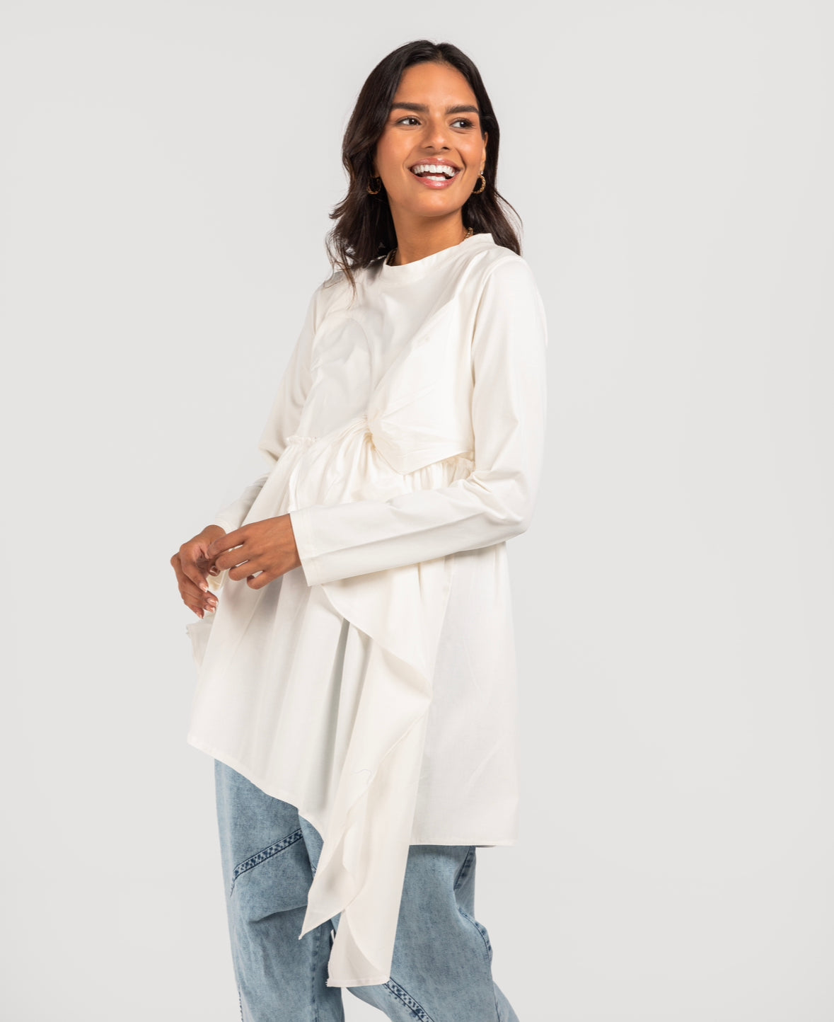 Offwhite Cotton x Offwhite Poplin Layered Top
