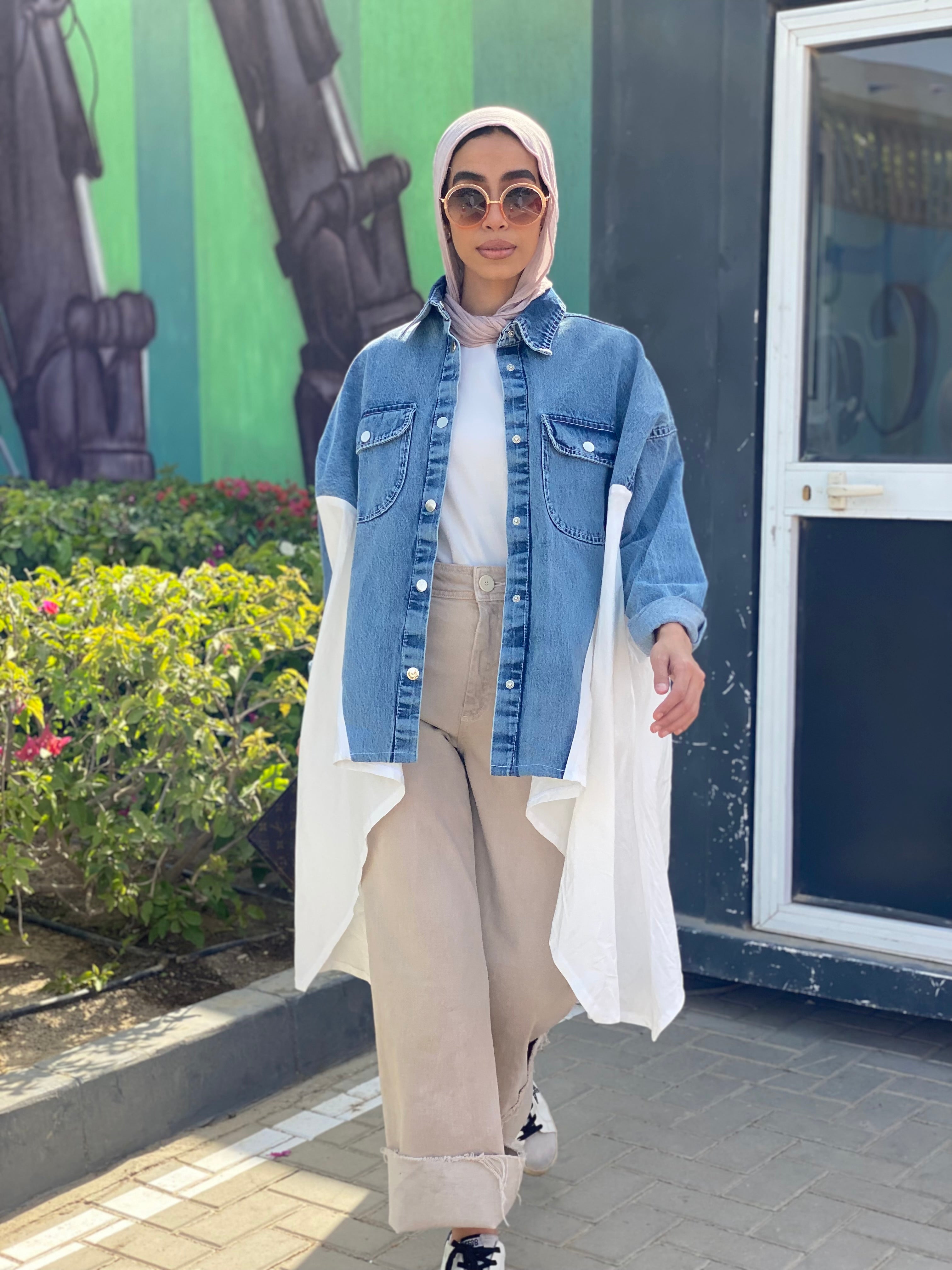 Denim x White Poplin Wing Jacket