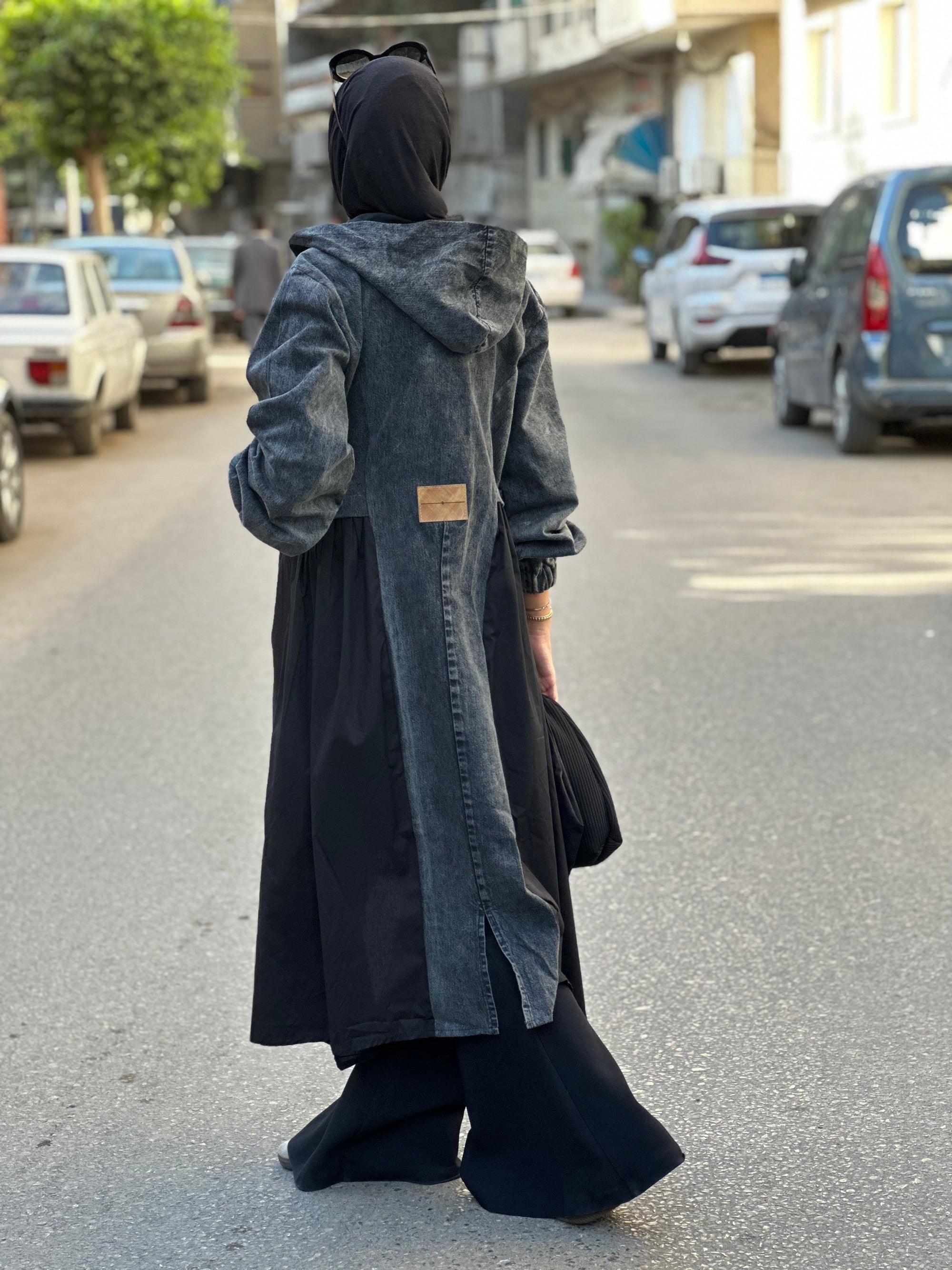 Denim Groovy Cardigan In Black