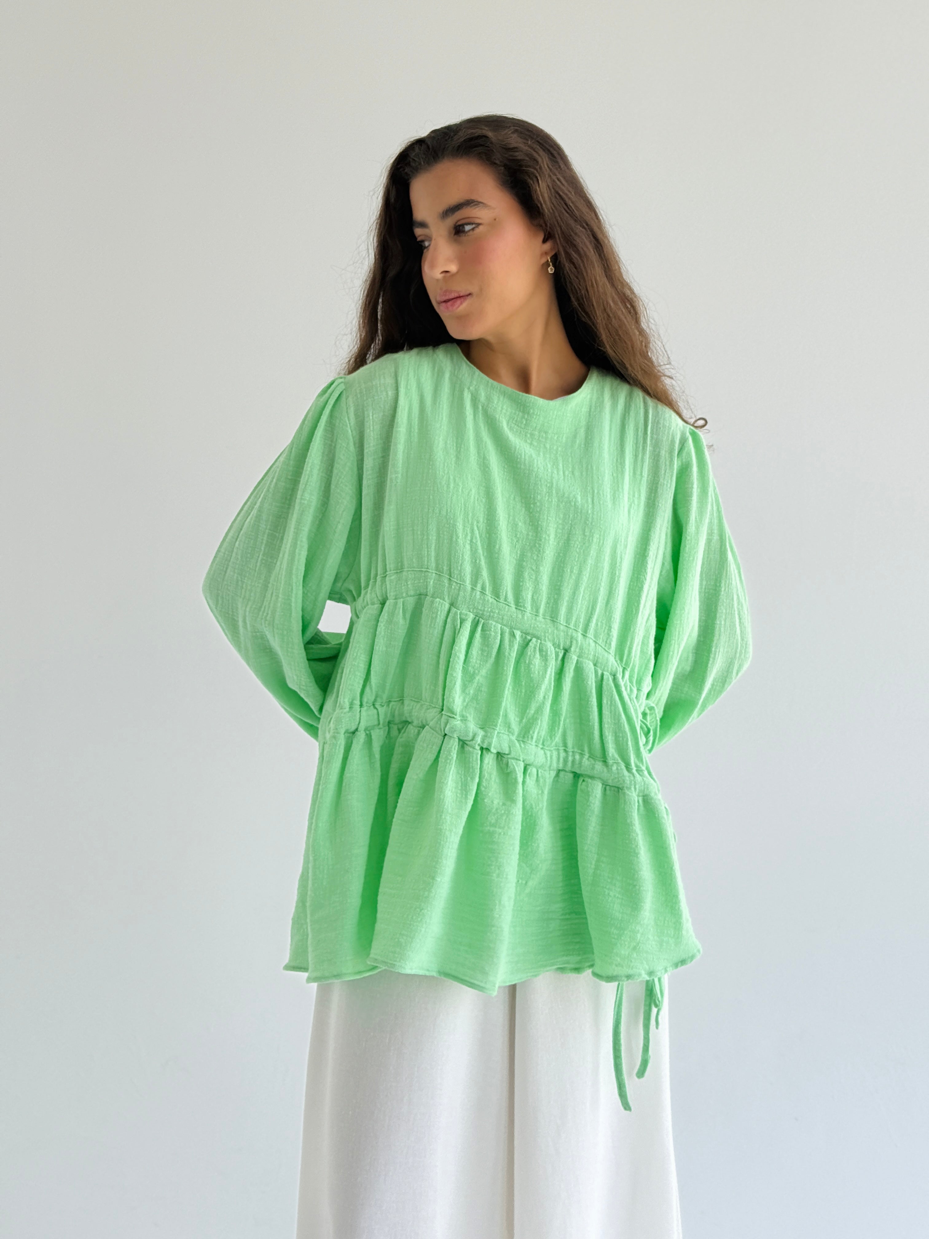 Pastel Green Side DrawString Top