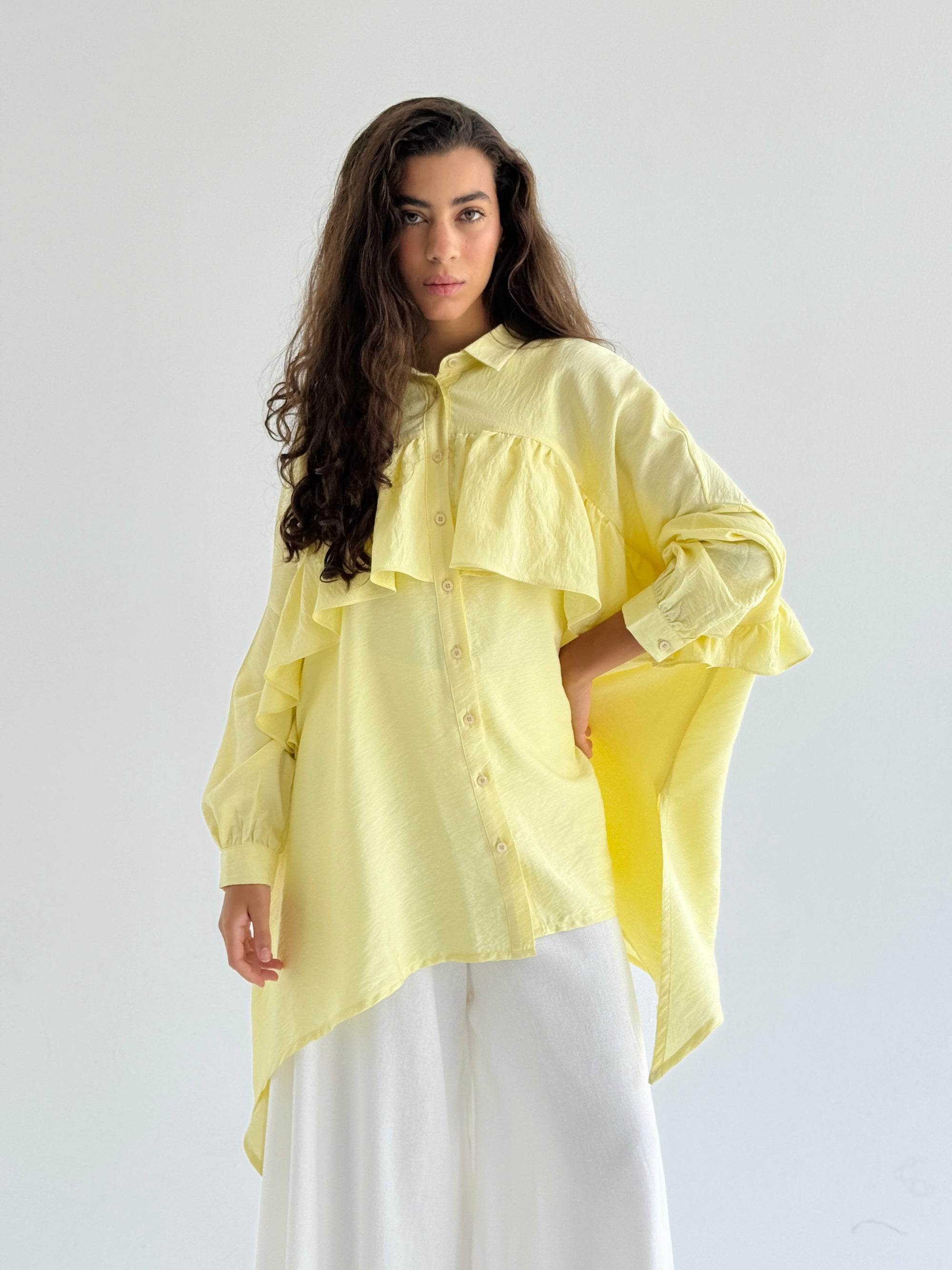 Yellow Ruffled Shirt
