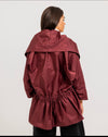 Burgundy  Elasticated Waterproof Jacket