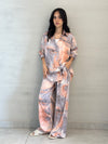 Coral Hues Satin Set