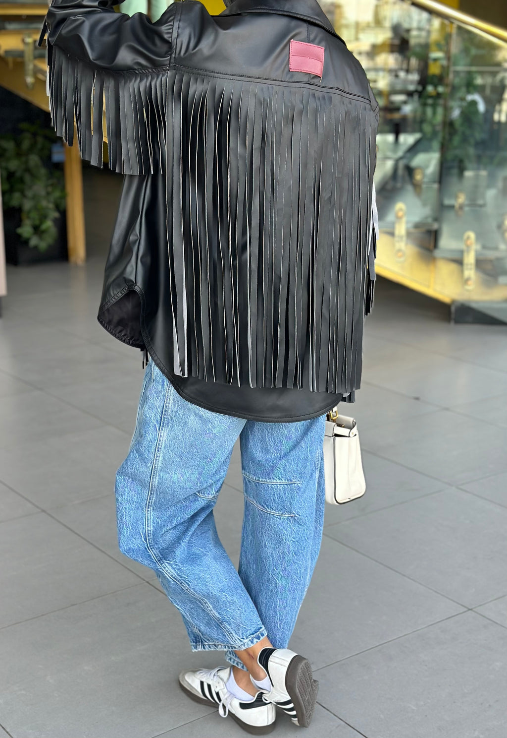 Black Fringes Leather Jacket