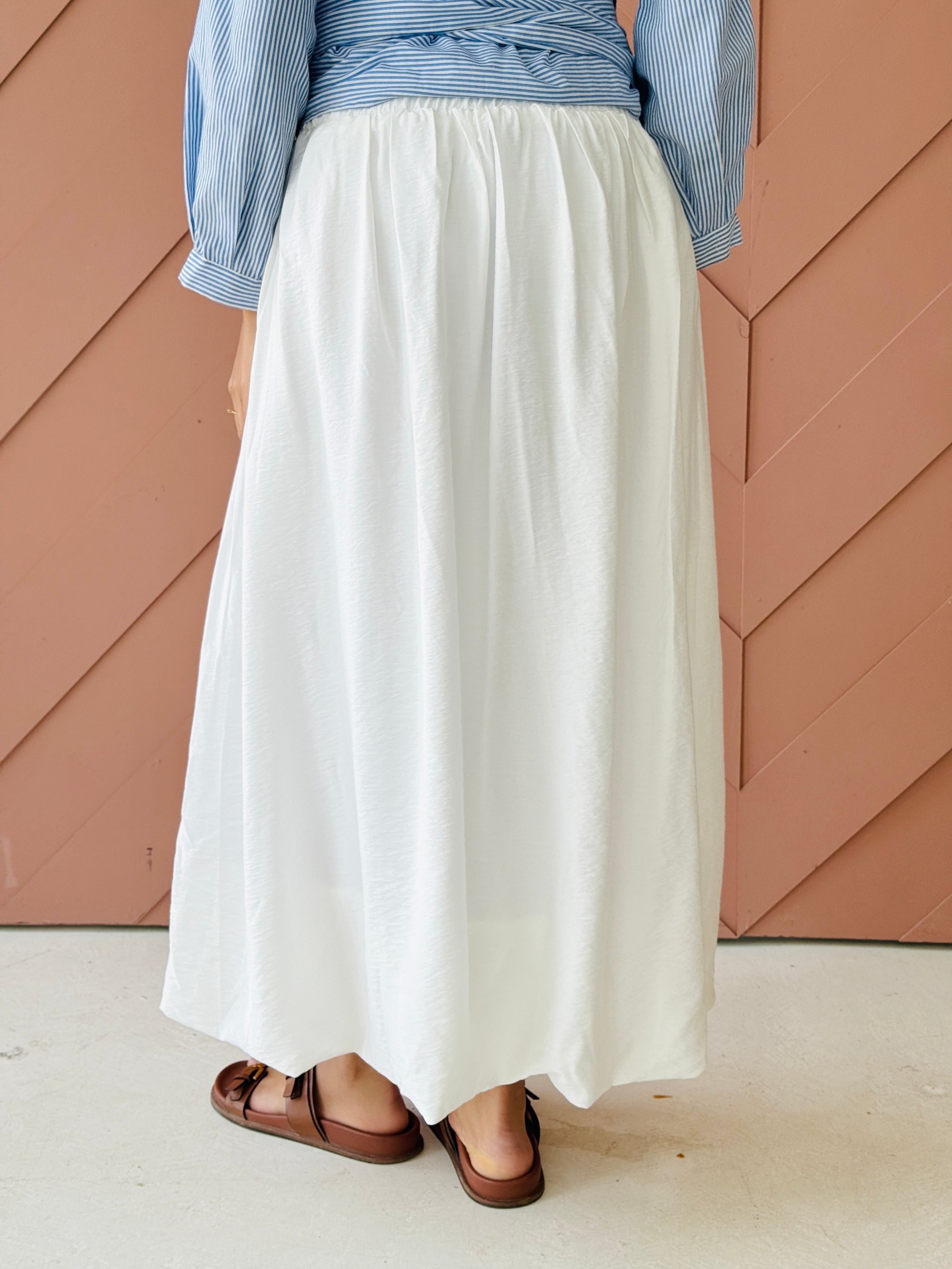 Off White Balloon Skirt