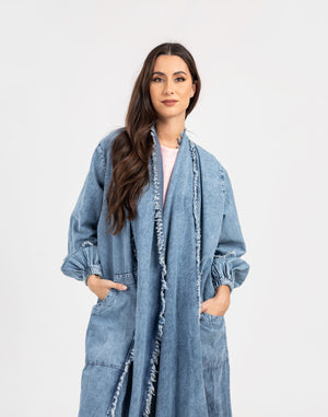 Denim deals cardigan long