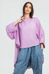 Lilac High Low Linen Top