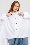 White Asymmetrical Poplin Shirt