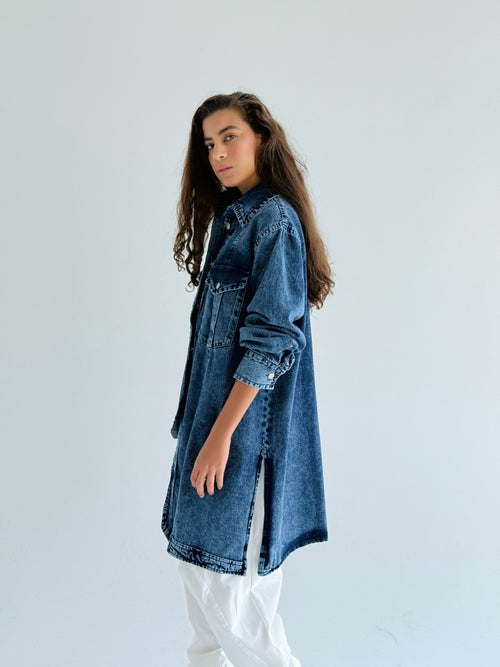 Asymmetrical Denim Shirt