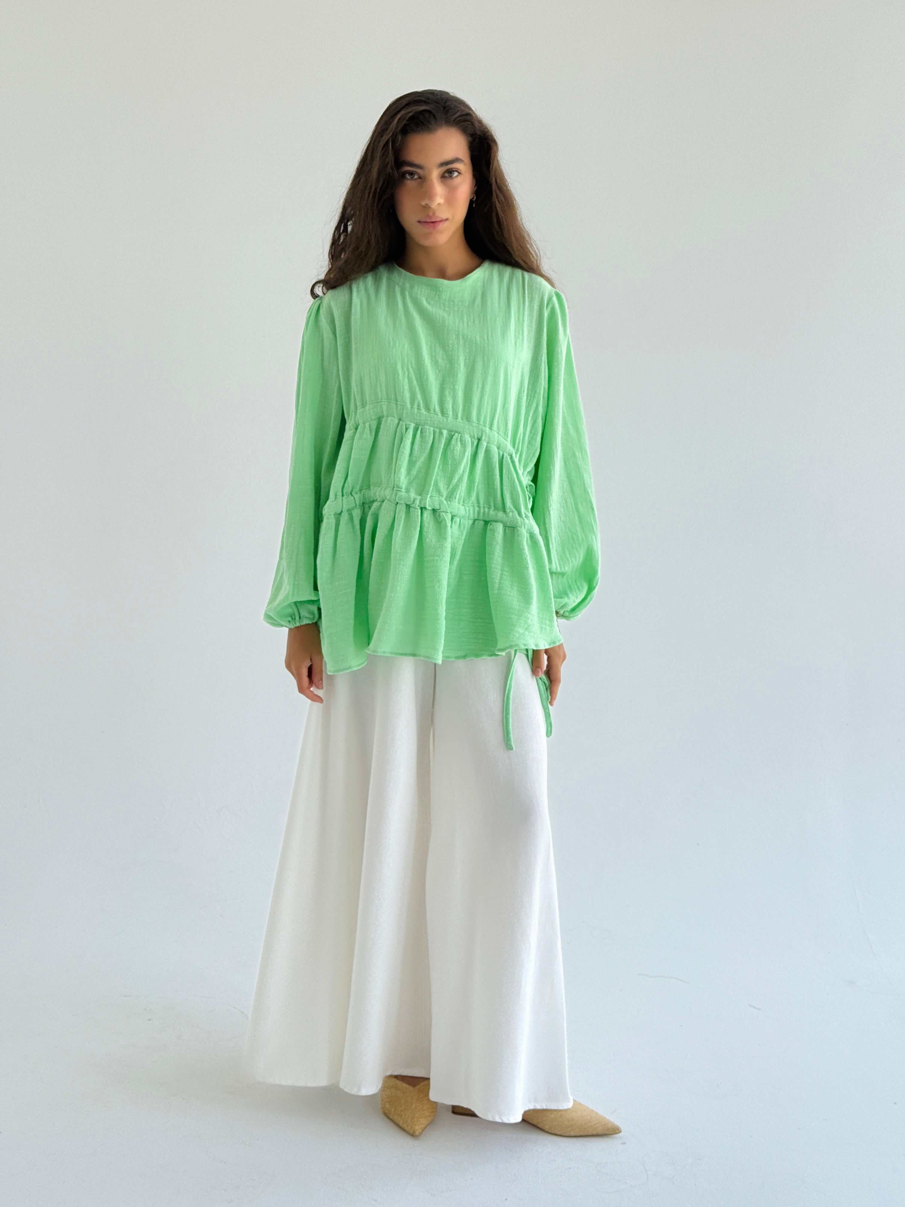 Pastel Green Side DrawString Top