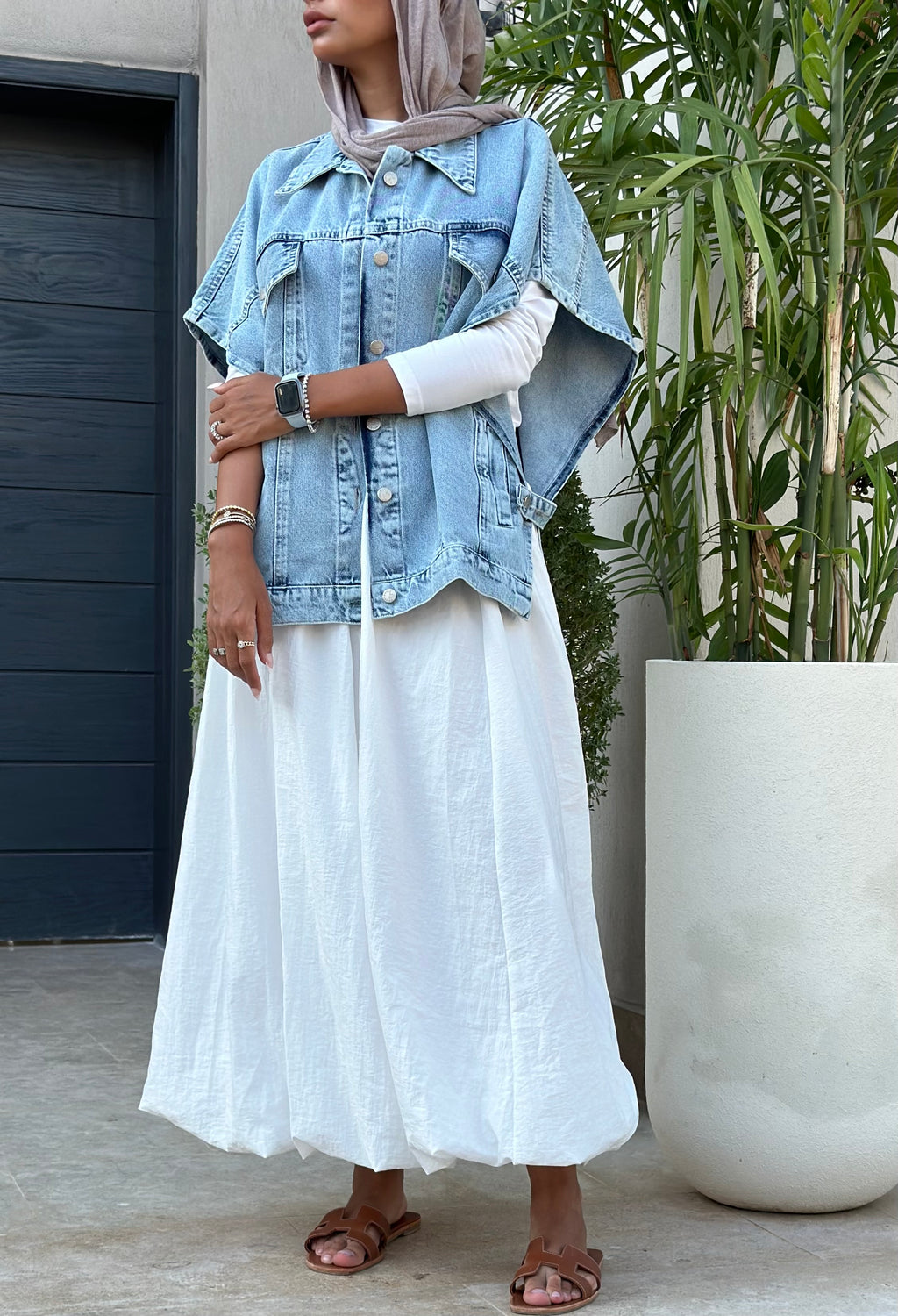 Slit Denim Vest