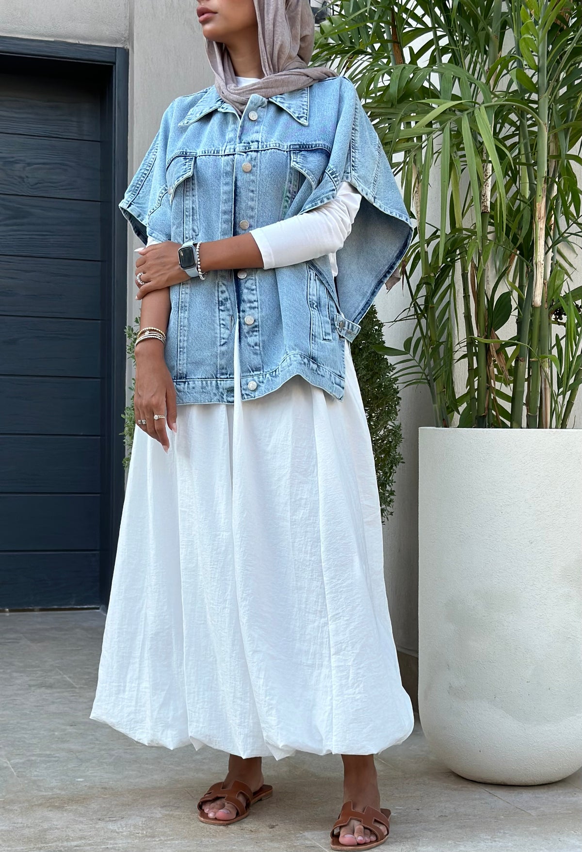 Slit Denim Vest