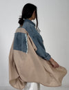 Denim X Beige Poplin Wing Jacket