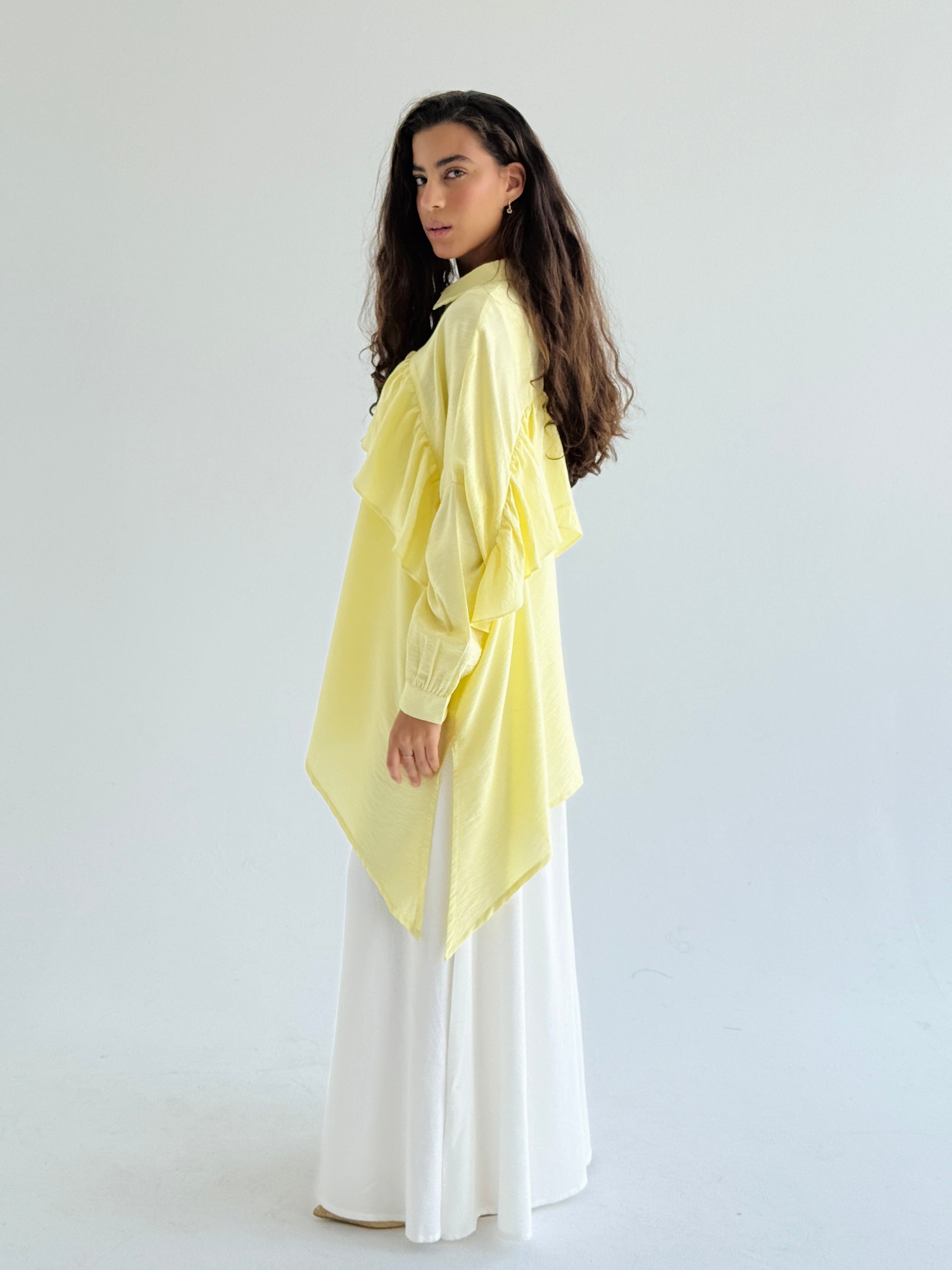 Yellow Ruffled Shirt