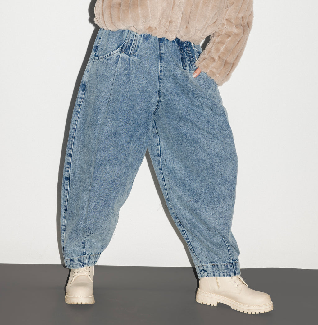 Blue Slouchy Everyday Denim Pants