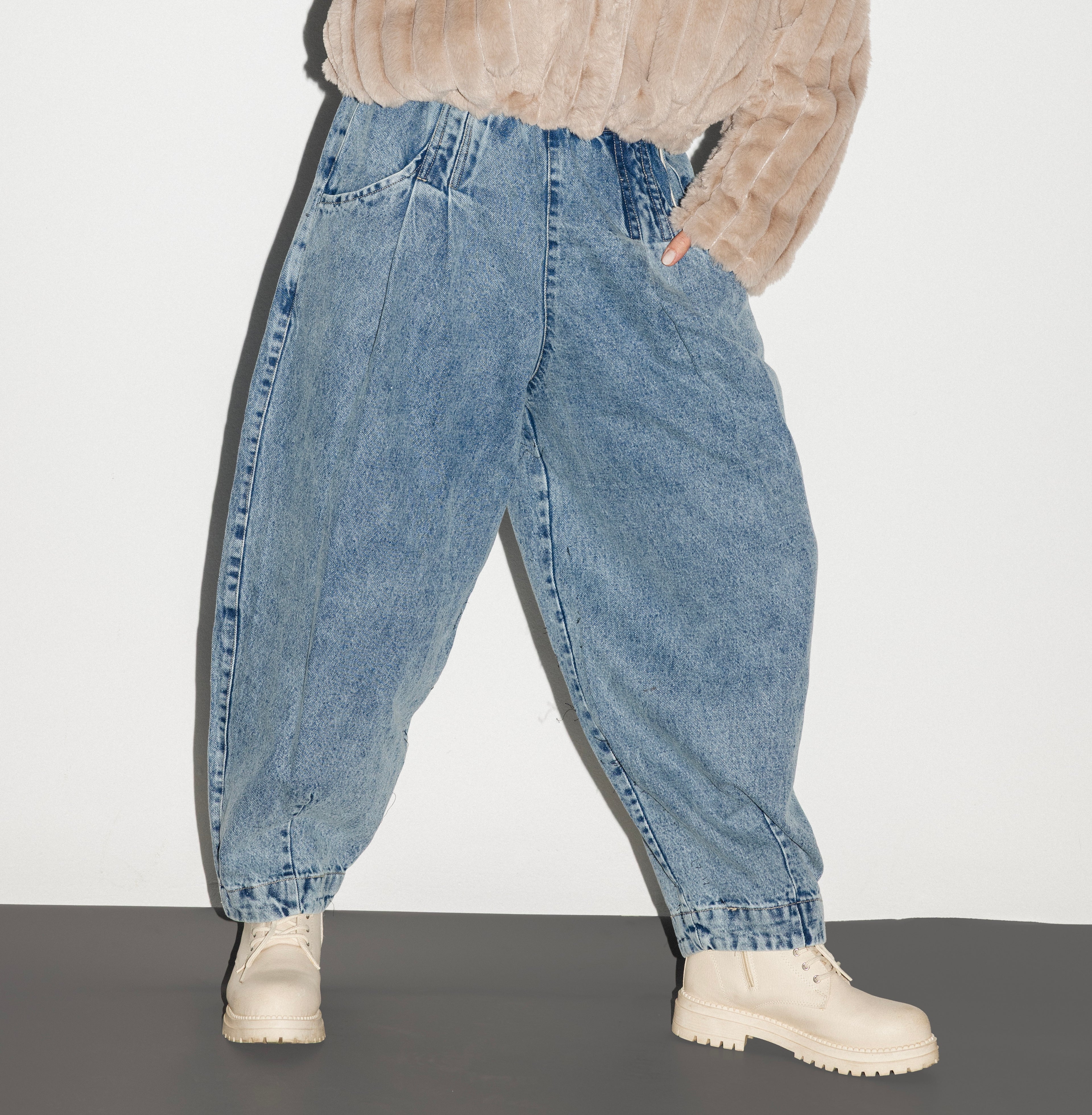 Blue Slouchy Everyday Denim Pants