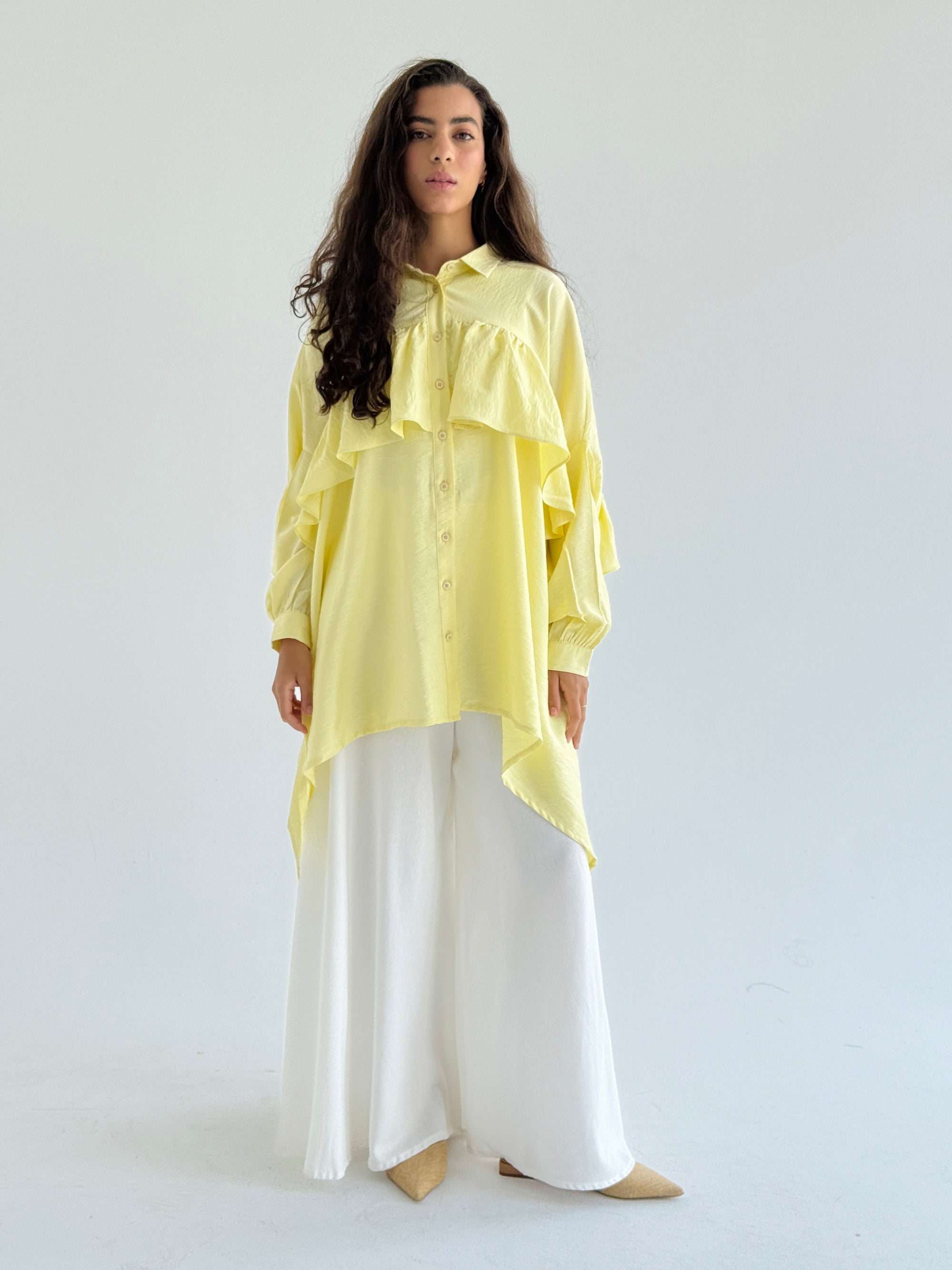 Yellow Ruffled Shirt