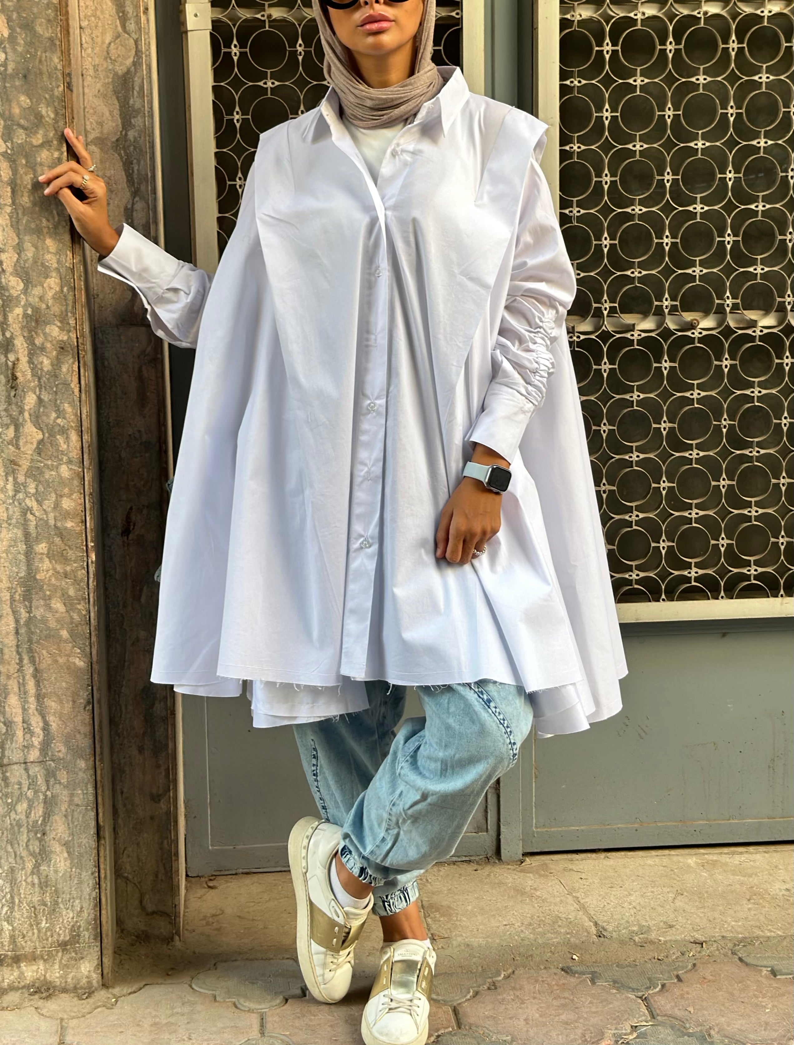 White extra fabric shirt