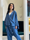 Blue Linen Harem Set