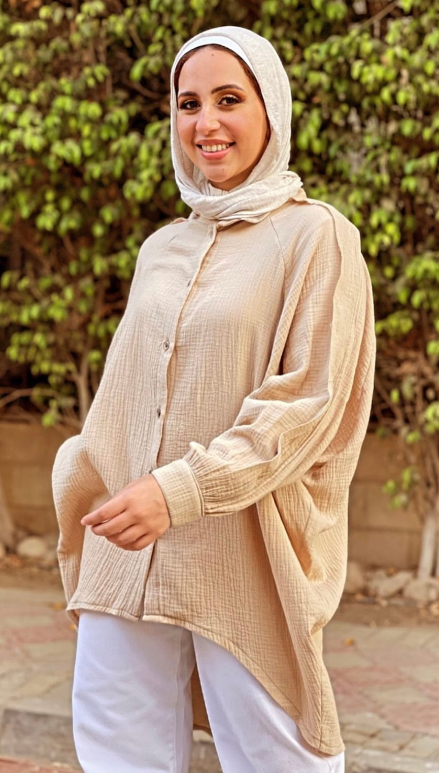 Beige Muslin Shirt