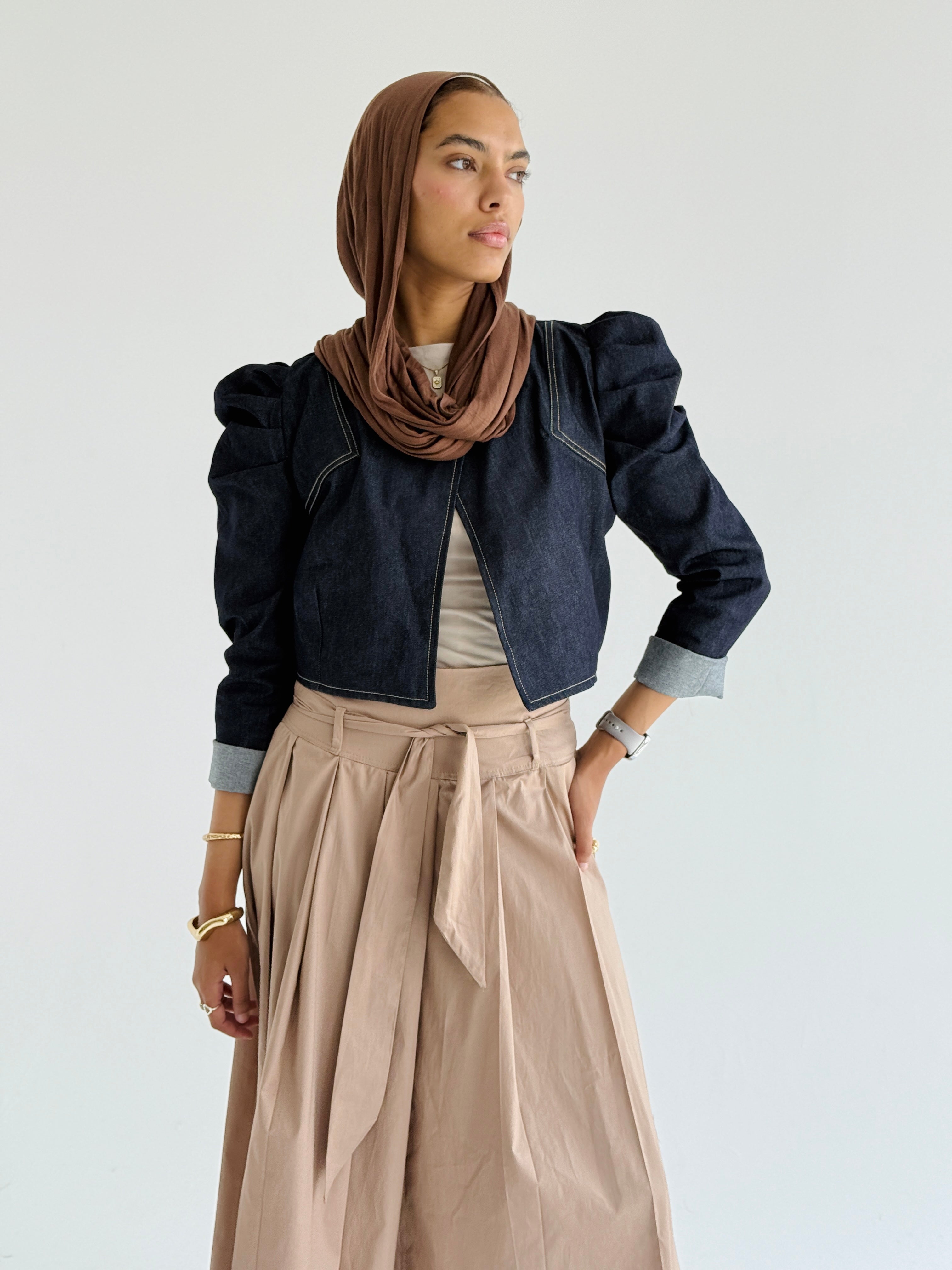 Puffed Sleeves  Denim Jacket
