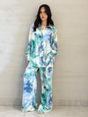 Light Blue Hues Satin Set