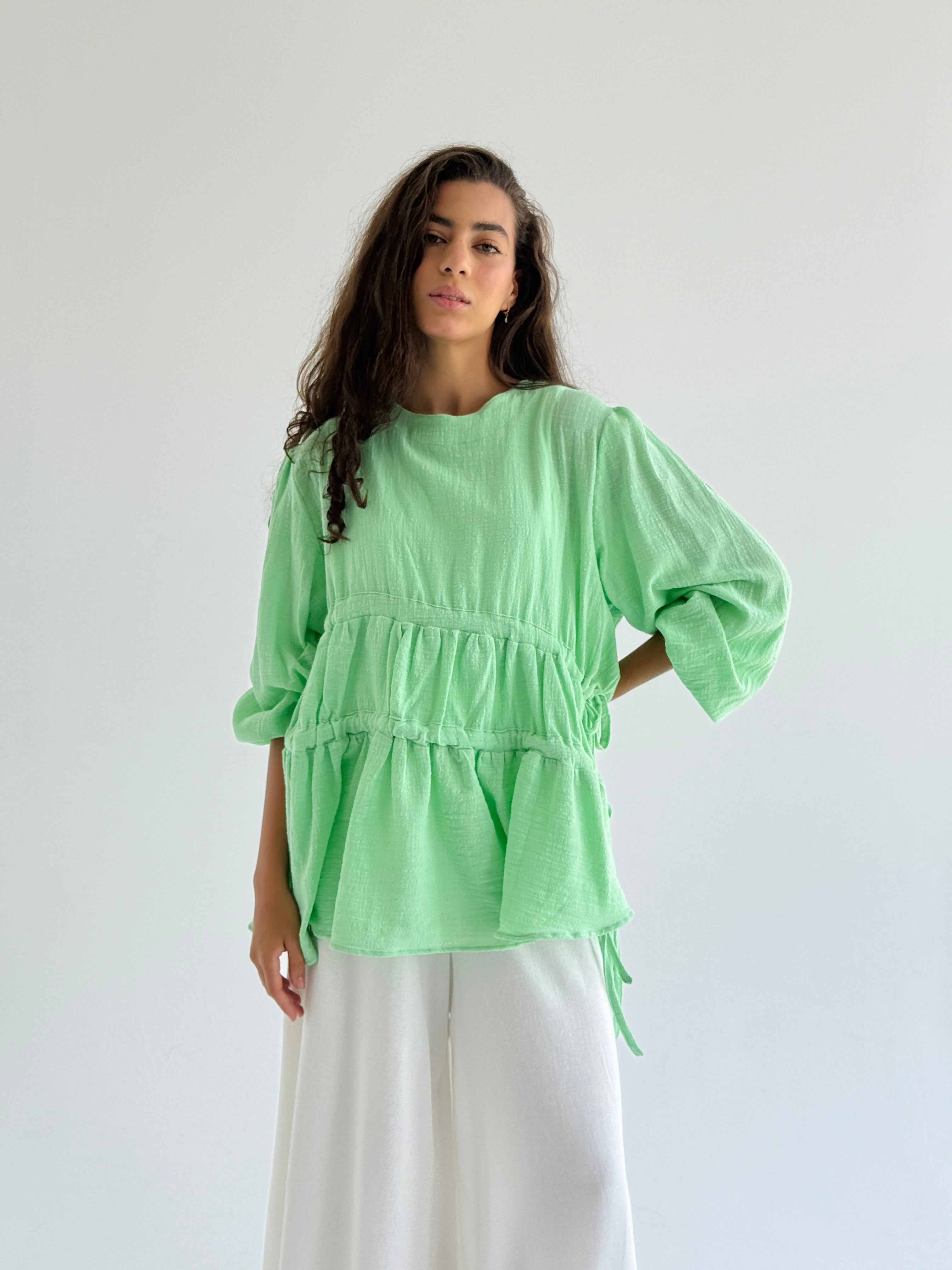 Pastel Green Side DrawString Top