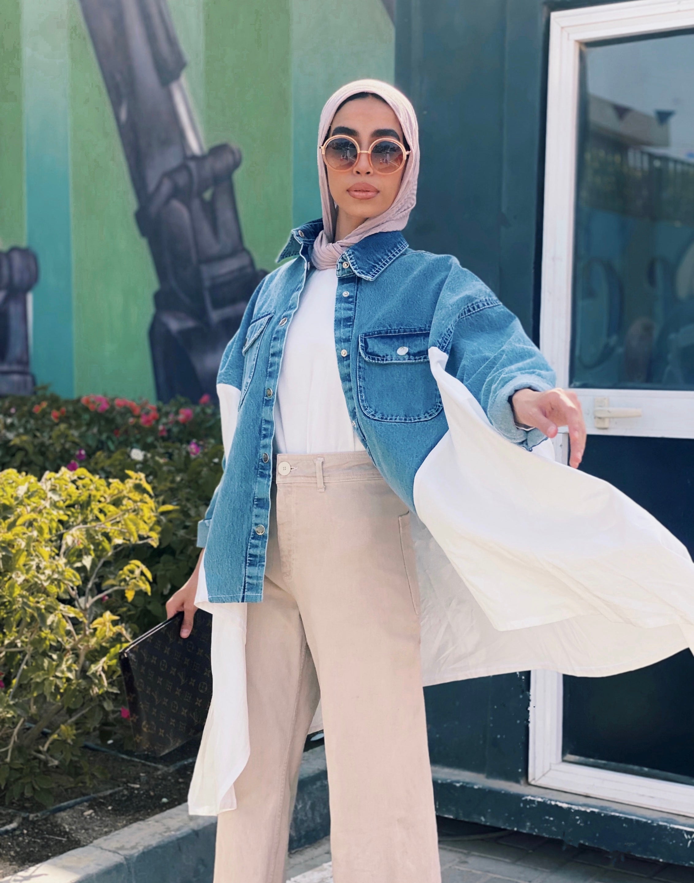 Denim x White Poplin Wing Jacket