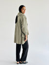 Olive High Low Taftan Shirt