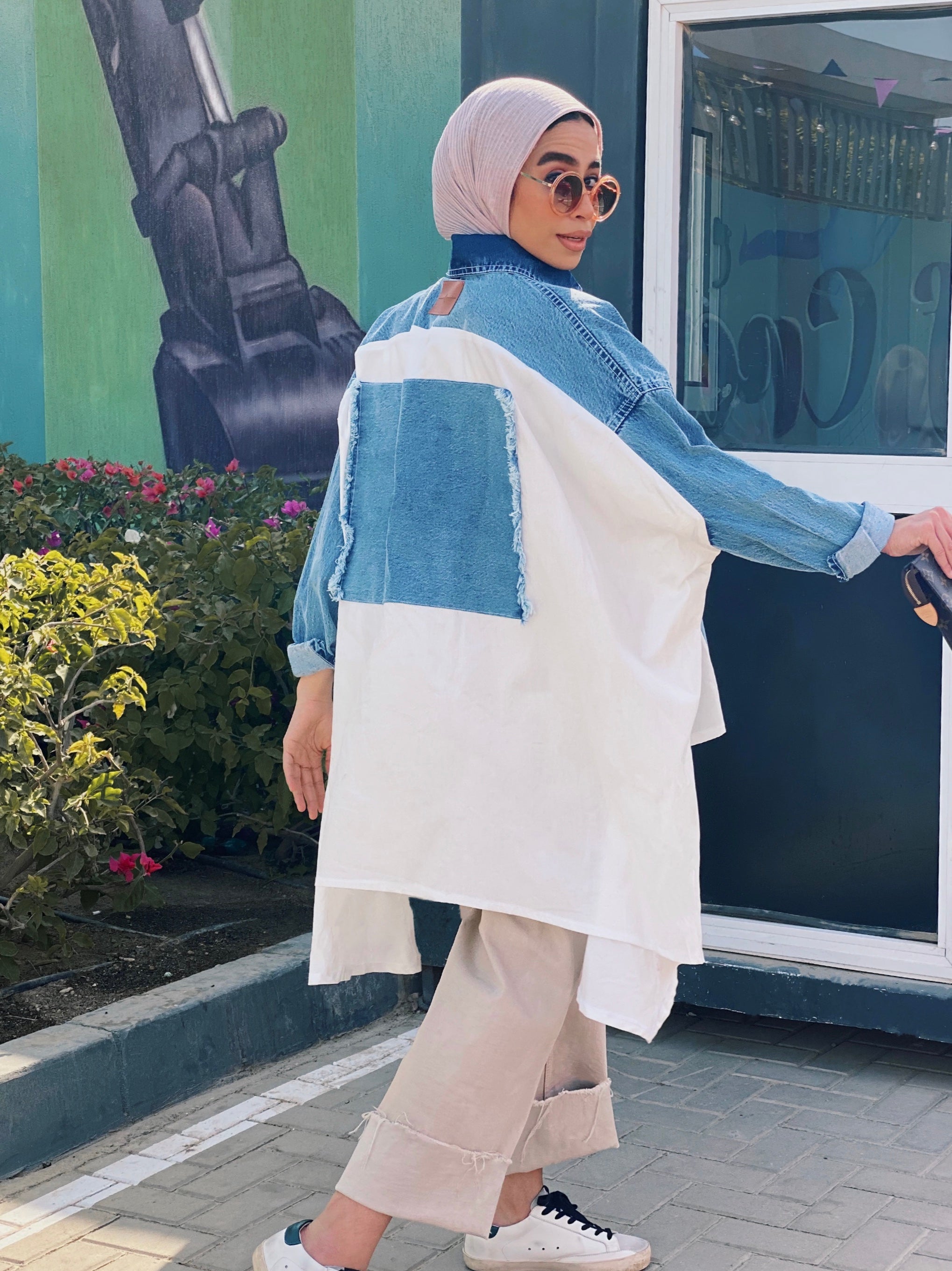 Denim x White Poplin Wing Jacket