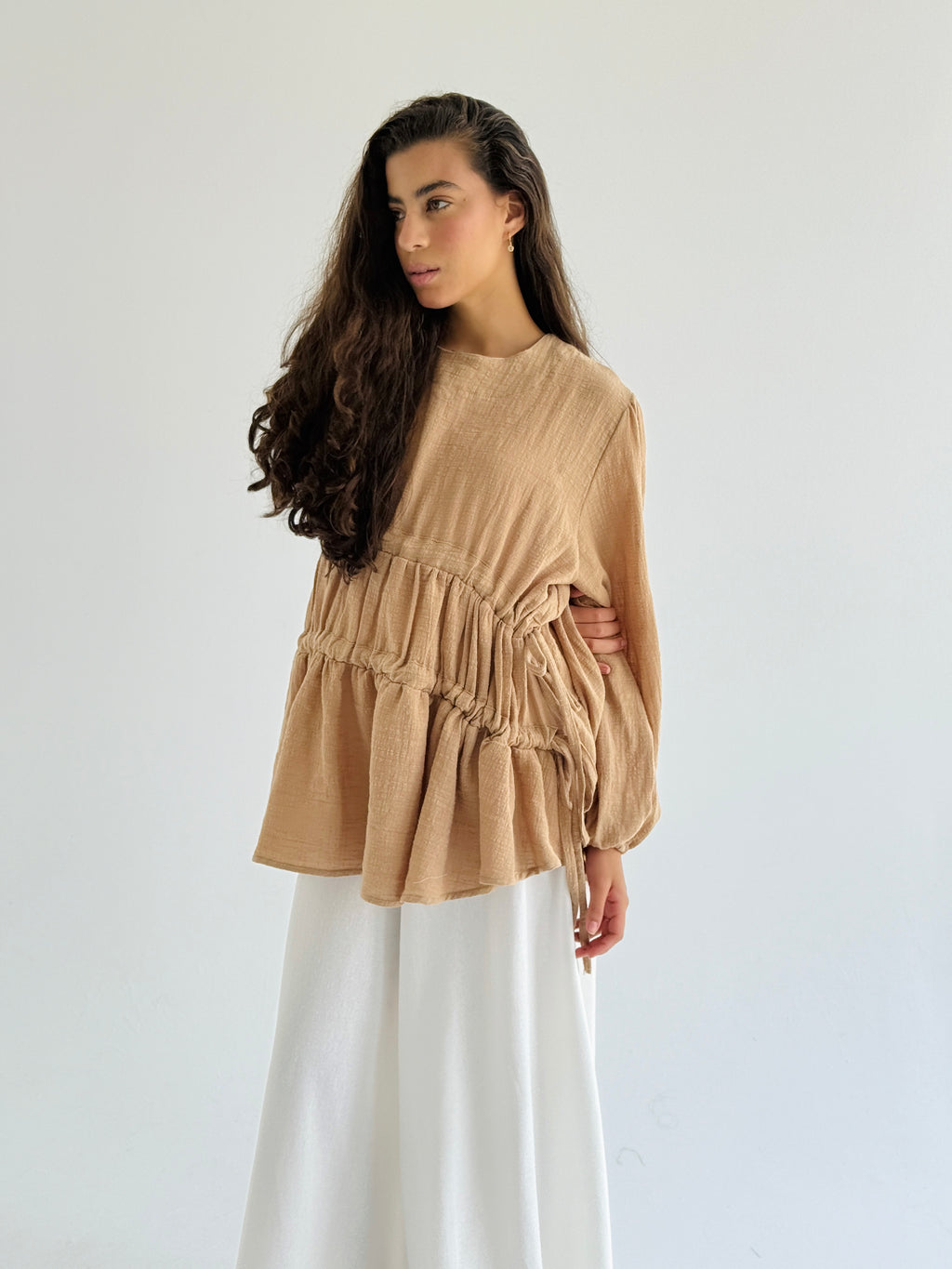 Caramel Side DrawString Top
