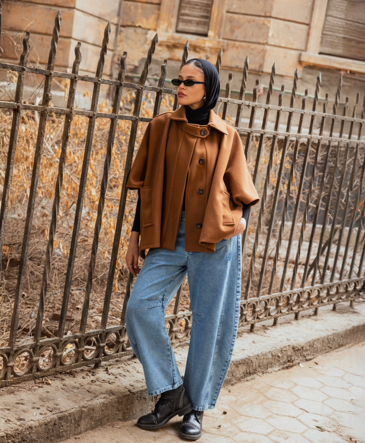 Camel Wool Slit Vest