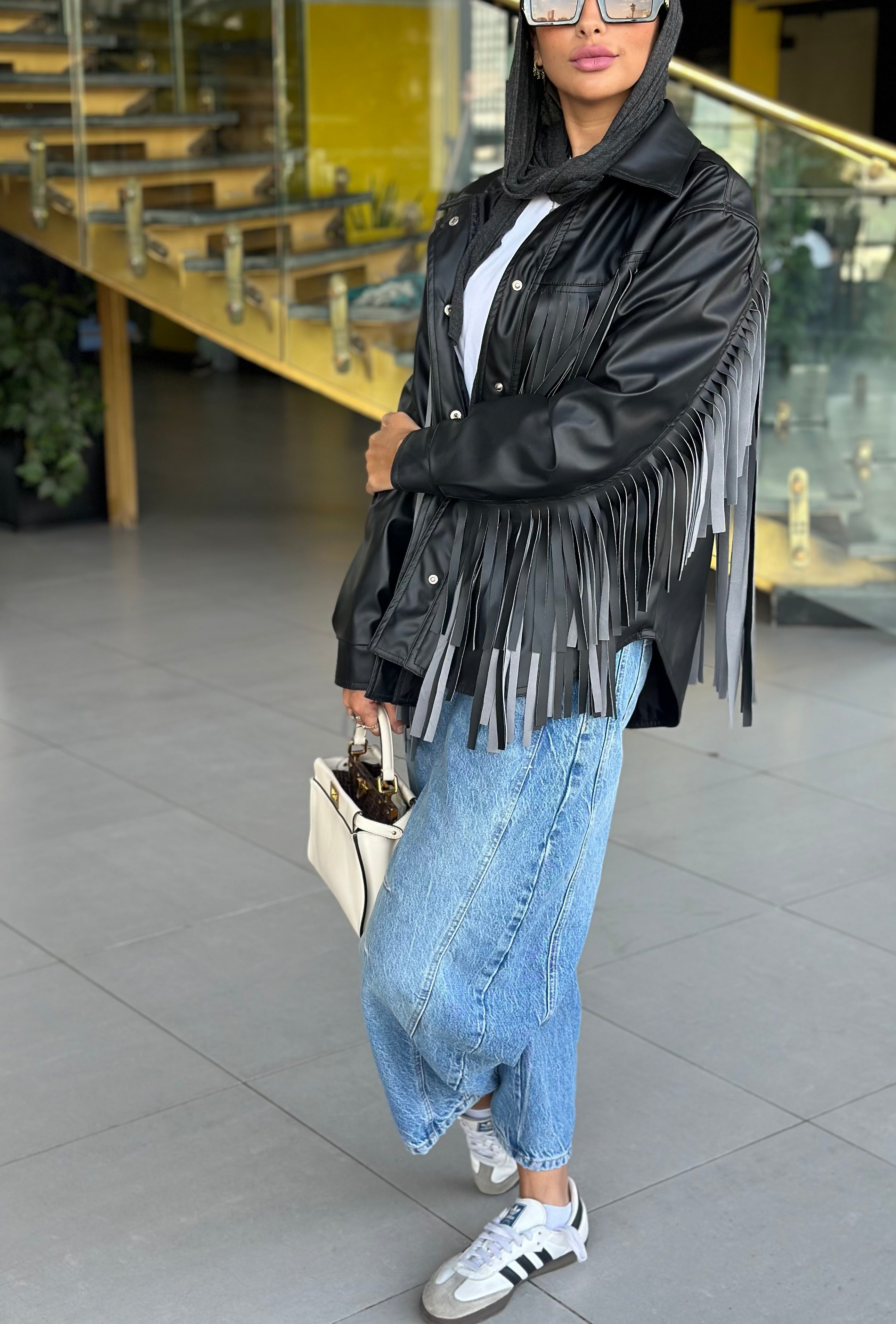 Black Fringes Leather Jacket