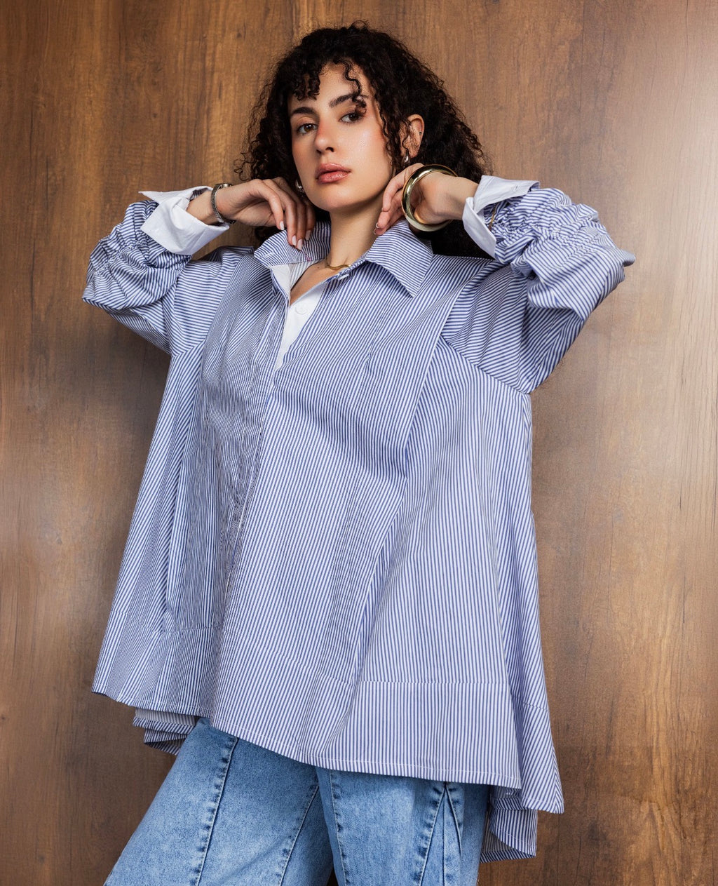 Striped Blue Extra Fabric Redefined Shirt