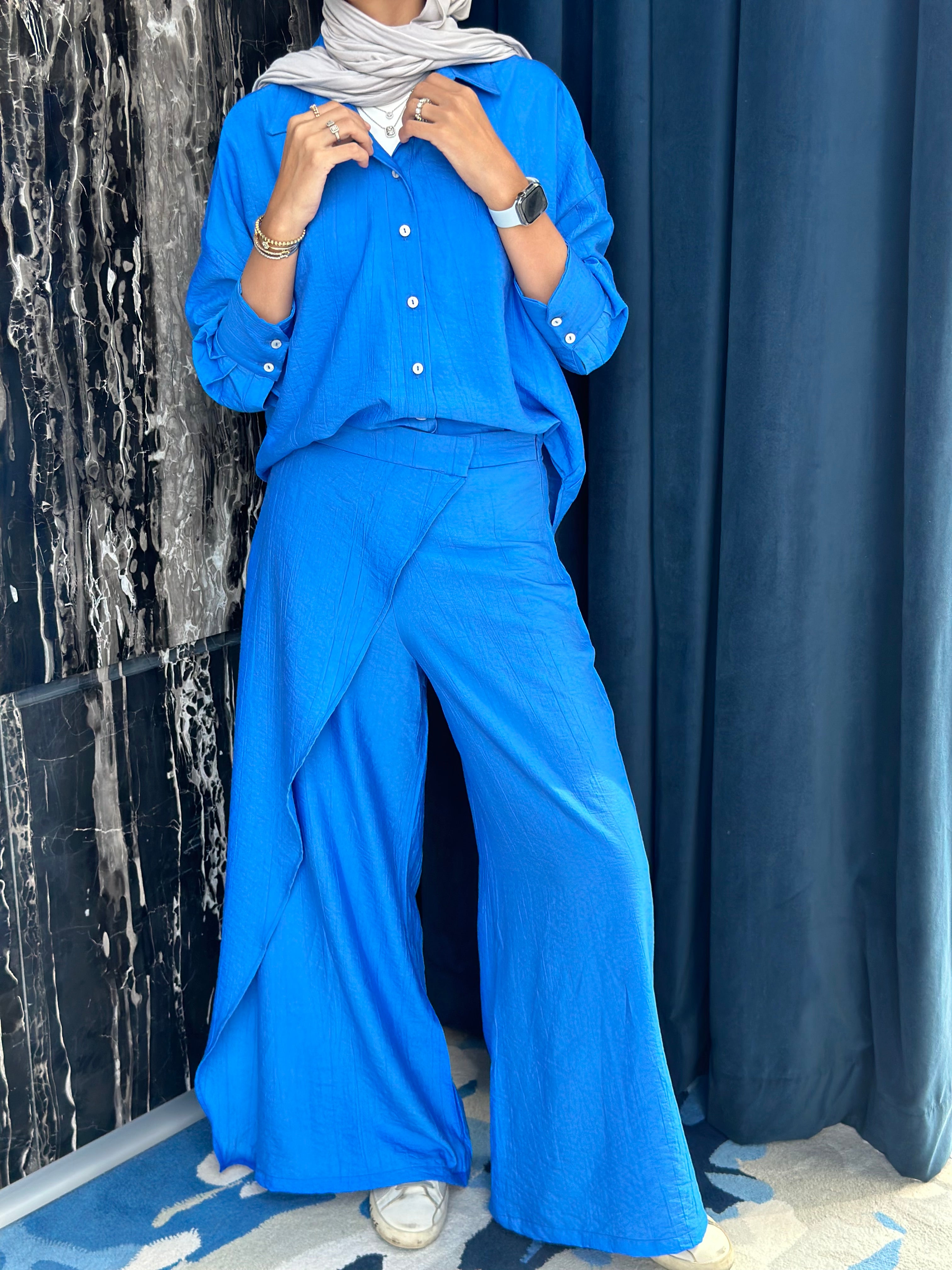 Blue Crinkled Set