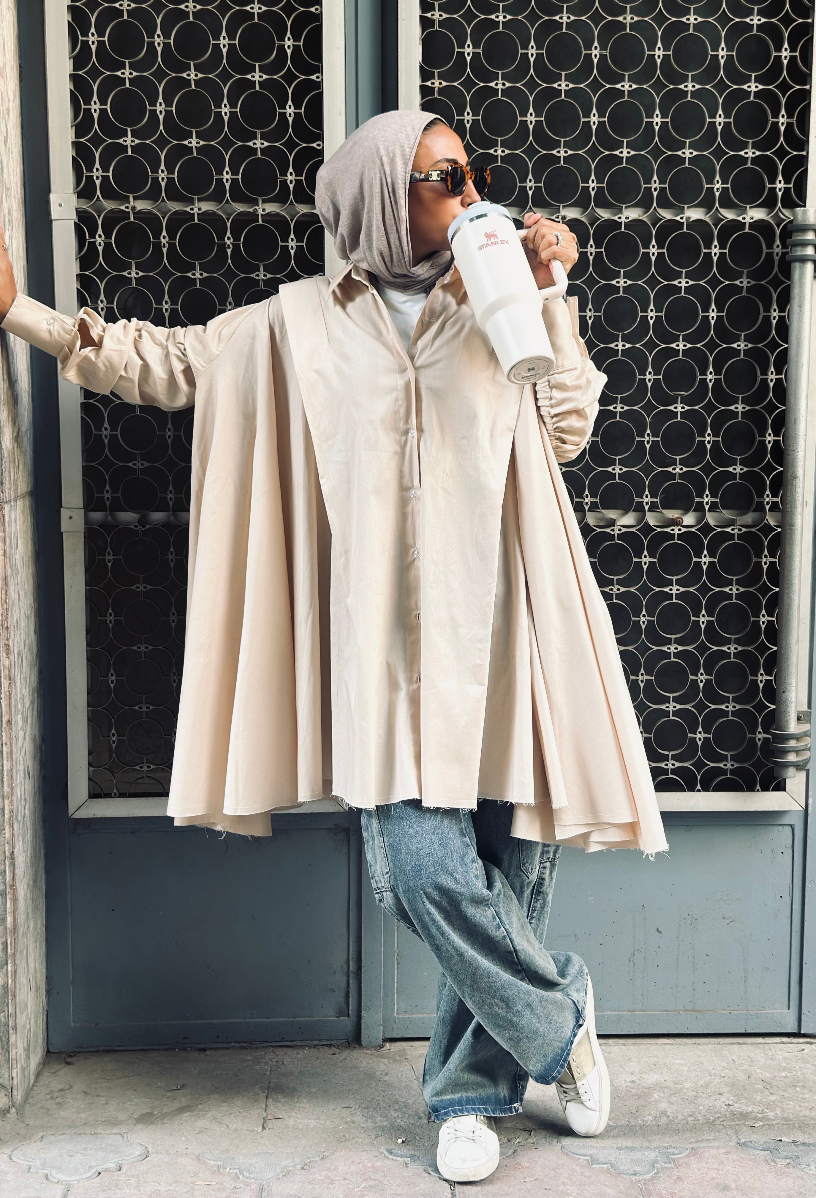 beige extra fabric shirt