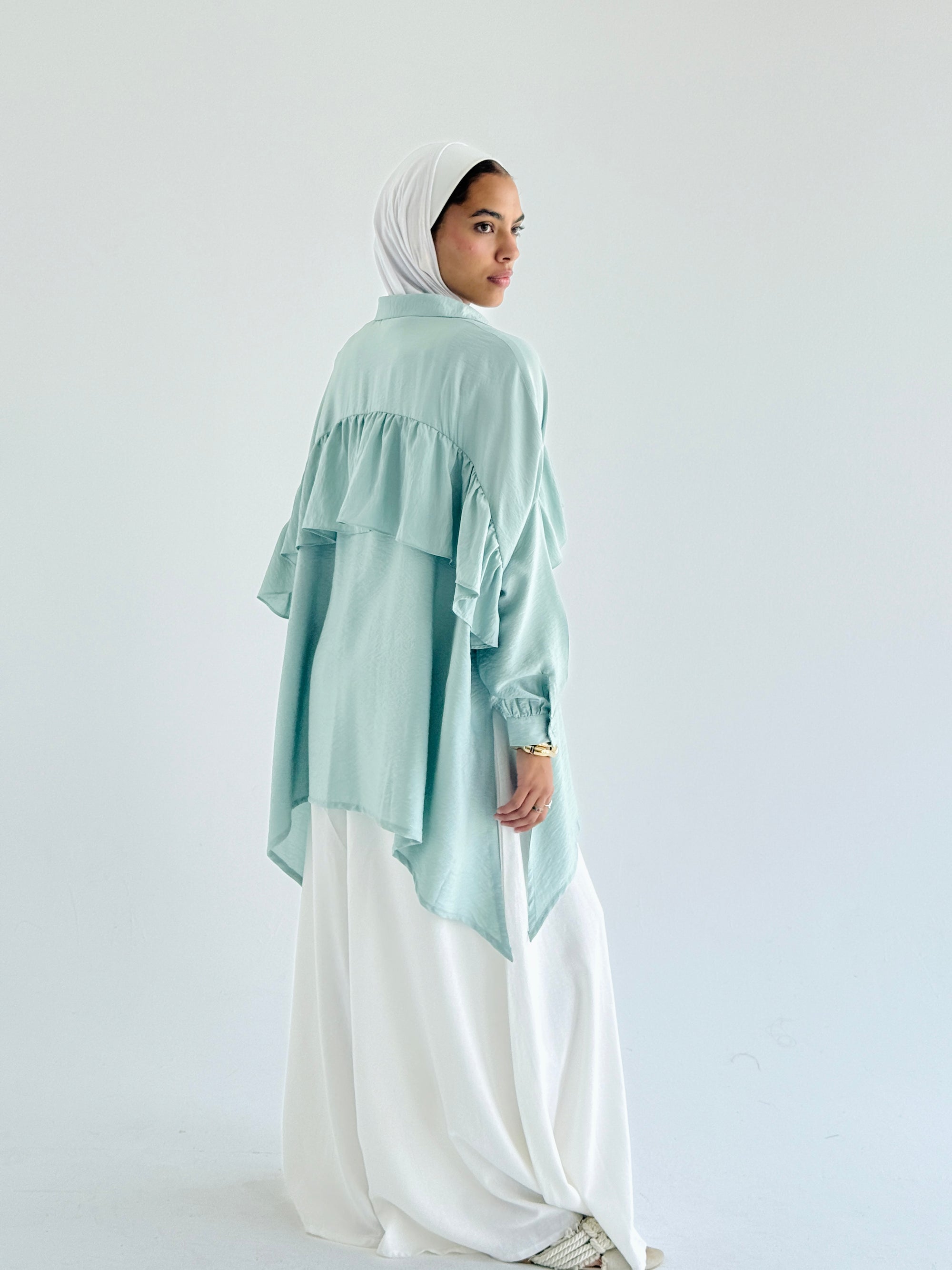 Mint Ruffled Shirt