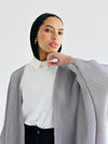 Shimmery Grey Pleated Cardigan