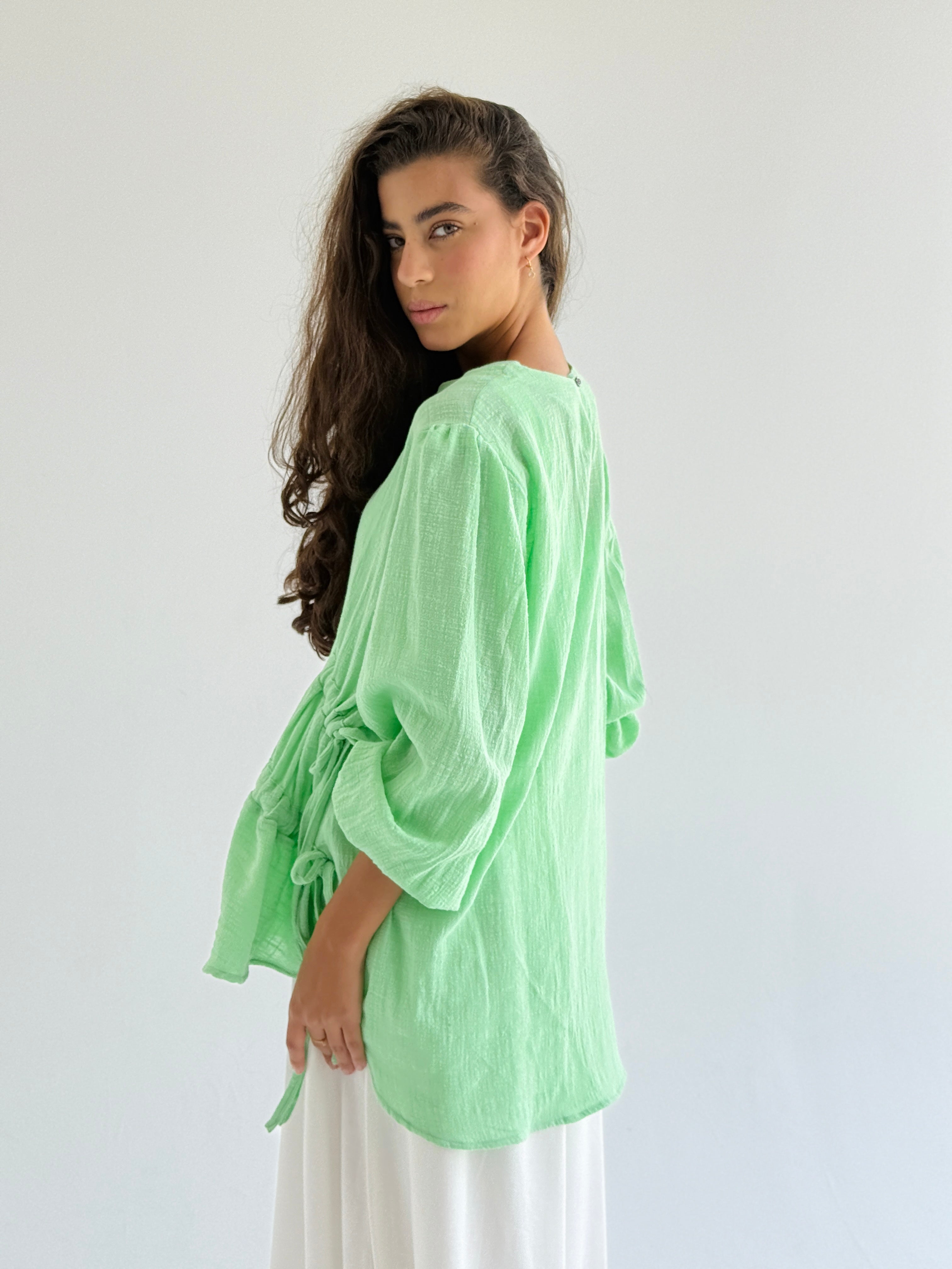 Pastel Green Side DrawString Top