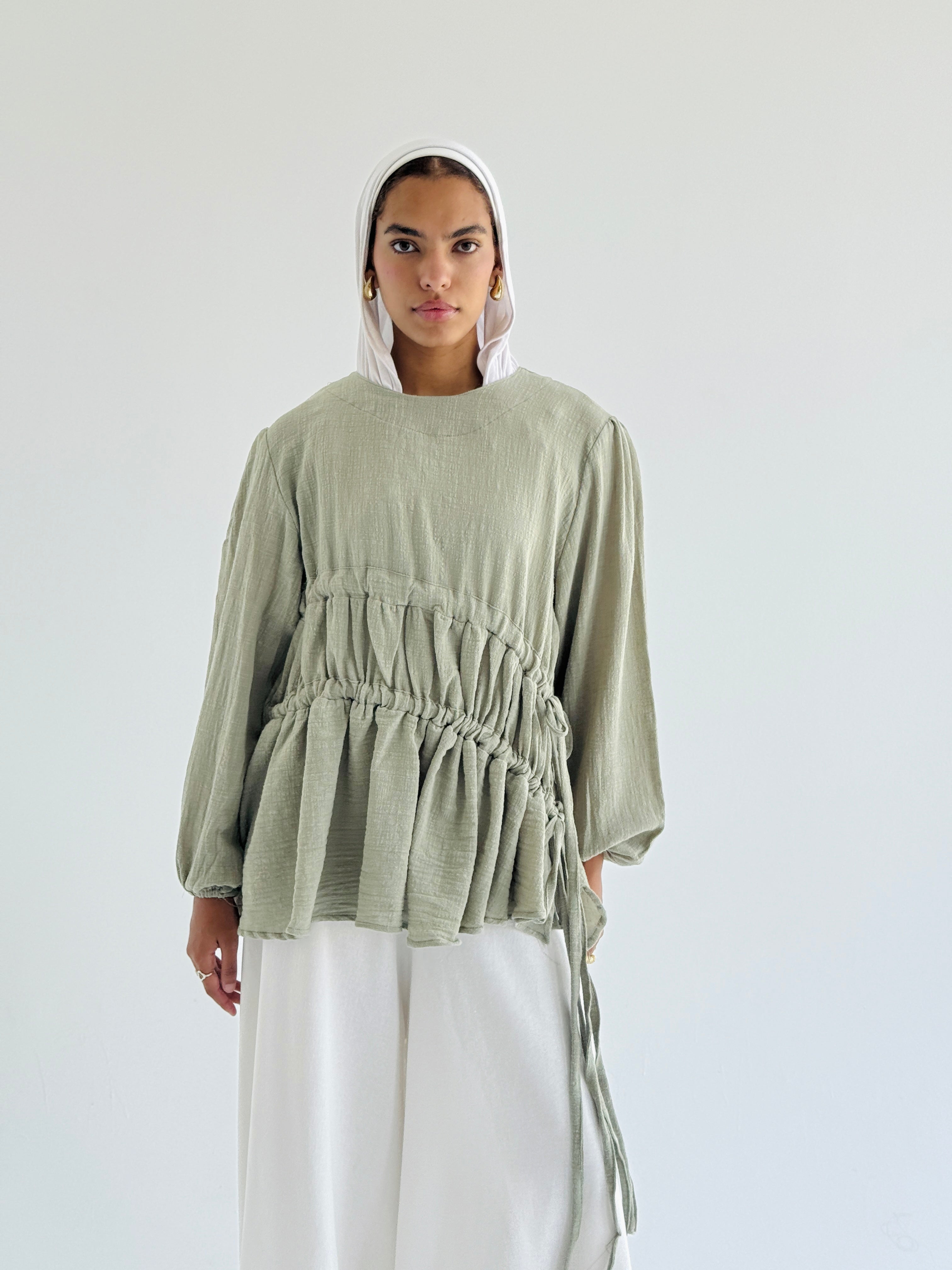 Olive Side DrawString top