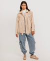 Beige Fringes Leather Jacket