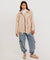 Beige Fringes Leather Jacket