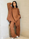 Brown Collar Linen Set